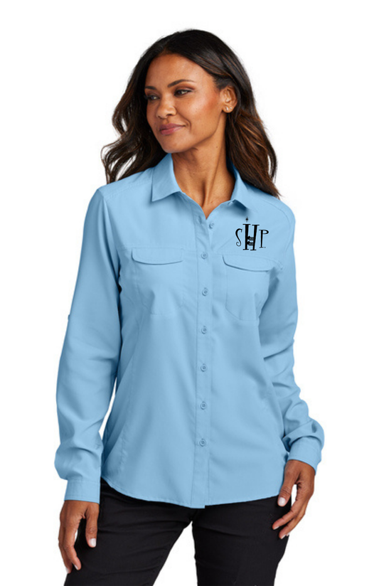 WOMEN'S UV Daybreak Long Sleeve w/ Embroidery (LIGHT BLUE) - "SHP" LOGO