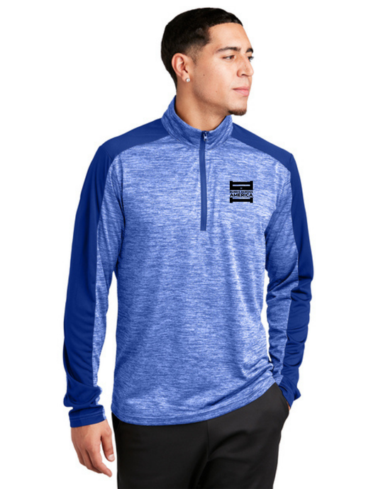 BAA 2025 - MEN'S 1/4 Zip Pullover - "Official BAA Logo" (TRUE ROYAL ELECTRIC/TRUE ROYAL)