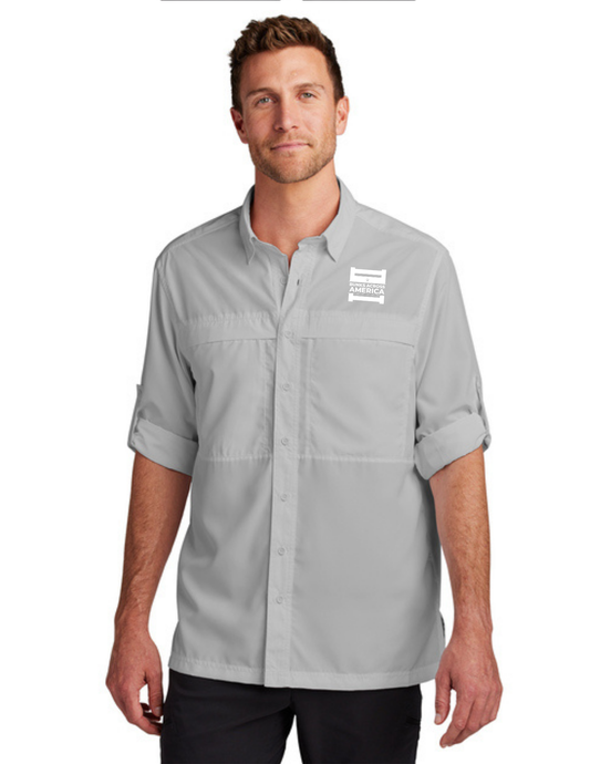 BAA 2025 - MEN'S UV Daybreak Shirt Long Sleeve w/ Embroidery - "Official Logo" (GUSTY GREY)