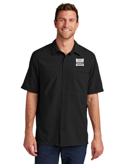 BAA 2025 - MEN'S UV Daybreak Shirt w/ Embroidery - "Official BAA Logo" (DEEP BLACK)
