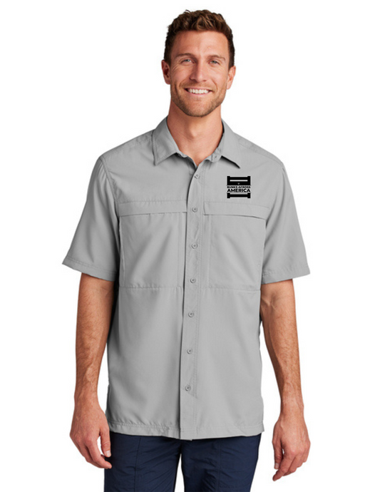 BAA 2025 - MEN'S UV Daybreak Shirt w/ Embroidery - "Official BAA Logo" (GUSTY GREY)