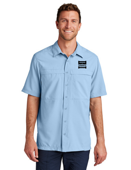 BAA 2025 - MEN'S UV Daybreak Shirt w/ Embroidery - "Official BAA Logo" (LIGHT BLUE)