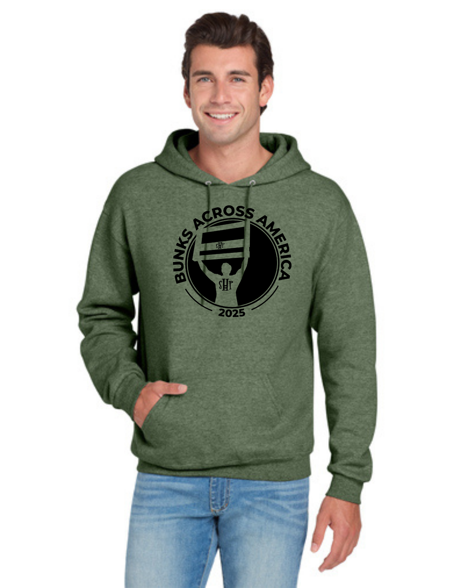 BAA 2025 - ADULT Hoodie - "Headboard Logo" (MILITARY GREEN FROST)