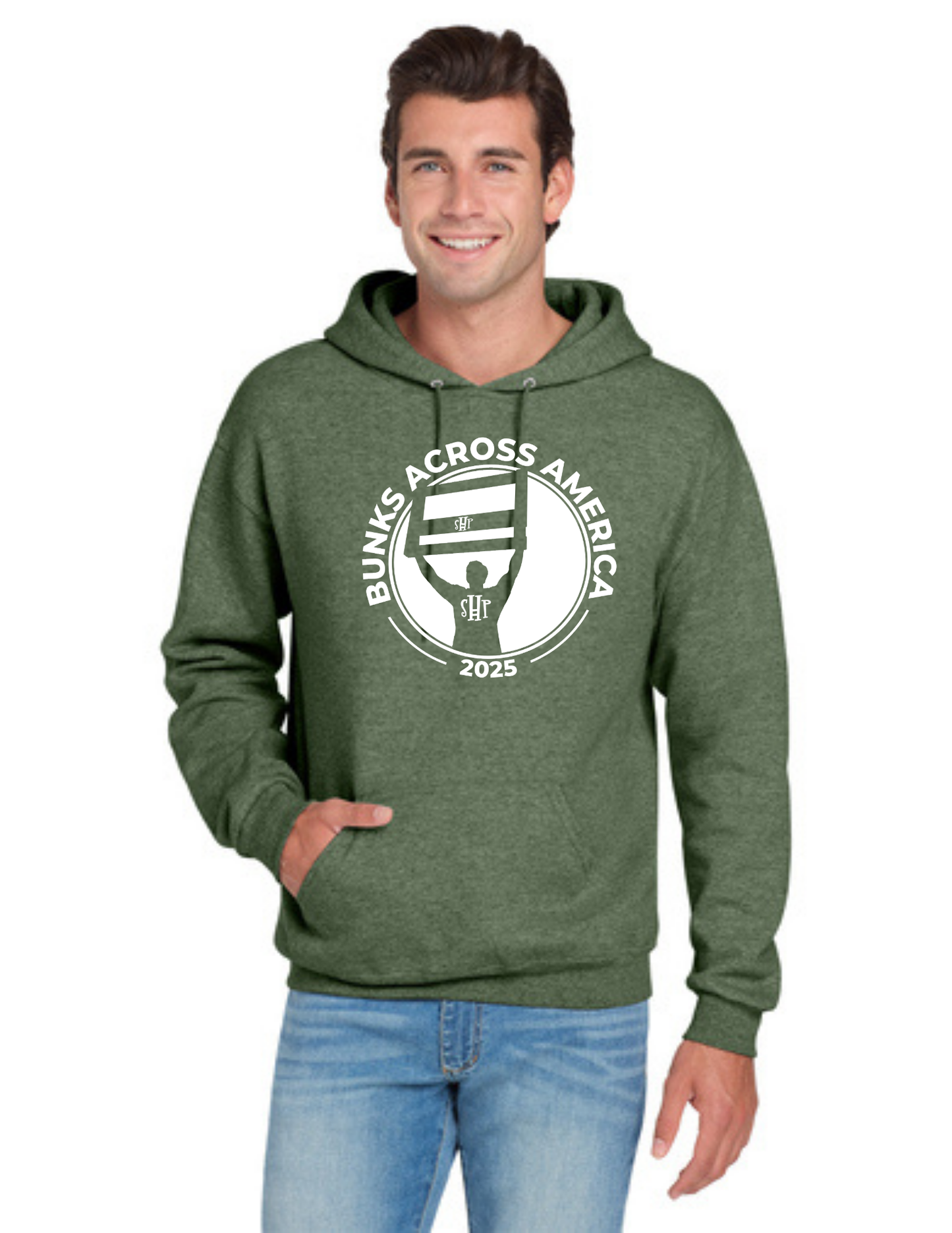 BAA 2025 - ADULT Hoodie - "Headboard Logo" (MILITARY GREEN FROST)