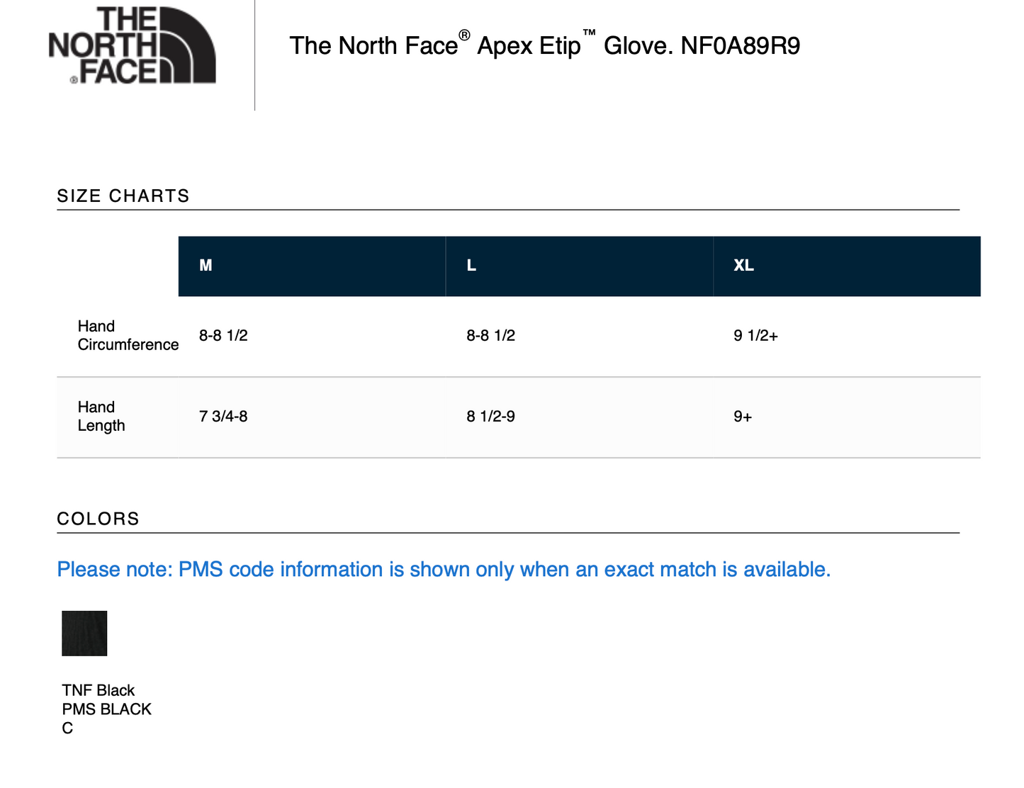 North Face Apex Etip Glove (BLACK)