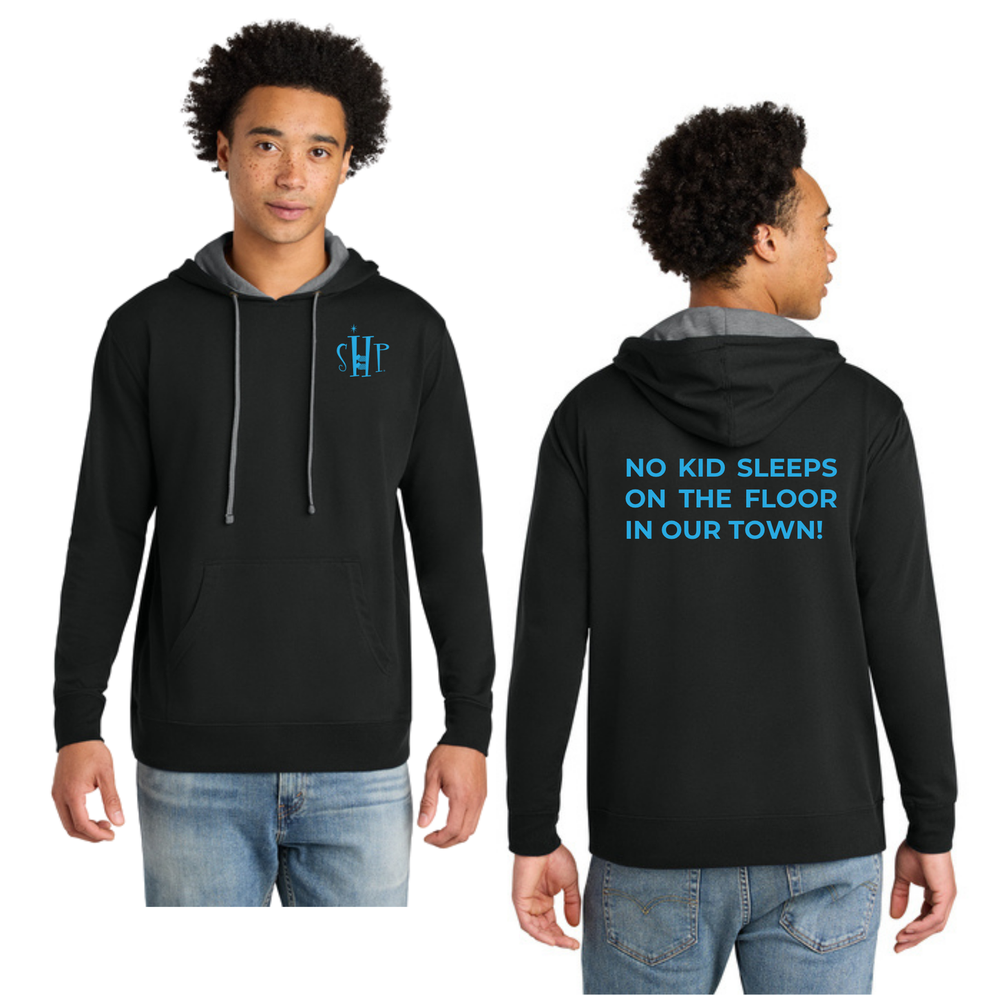 Next Level Apparel® Laguna Hoodie (BLACK/ HEATHER GREY)