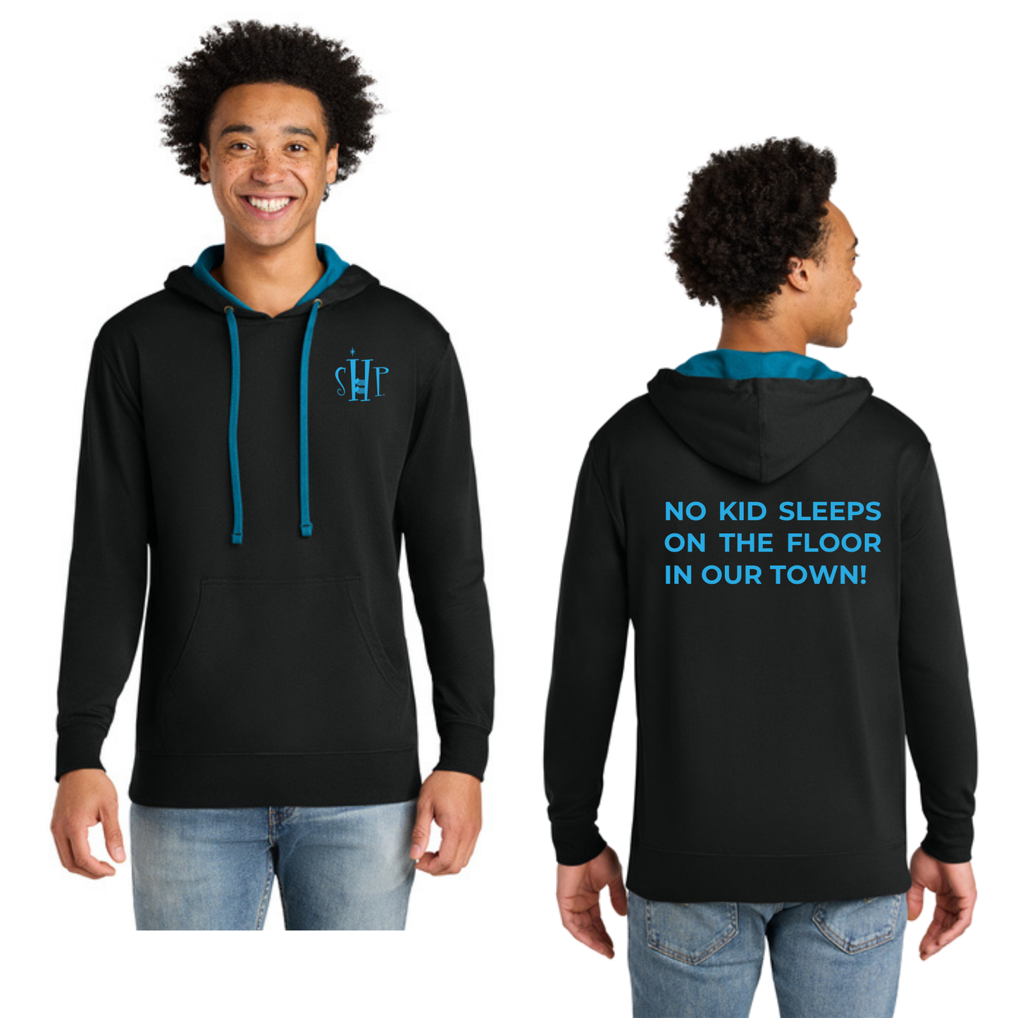 Next Level Apparel® Laguna Hoodie (BLACK/ TURQUOISE)