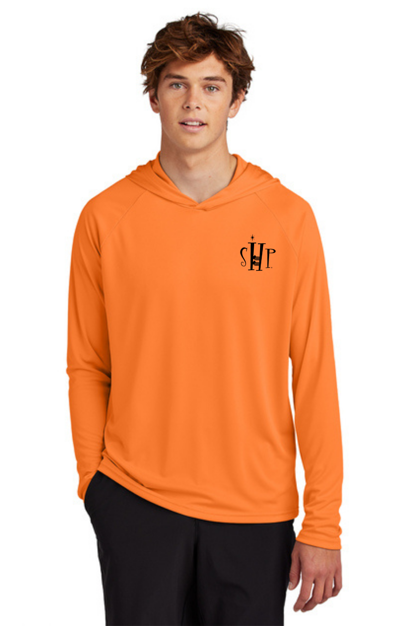 ADULT'S Hooded Performance UV Pullover (NEON ORANGE)