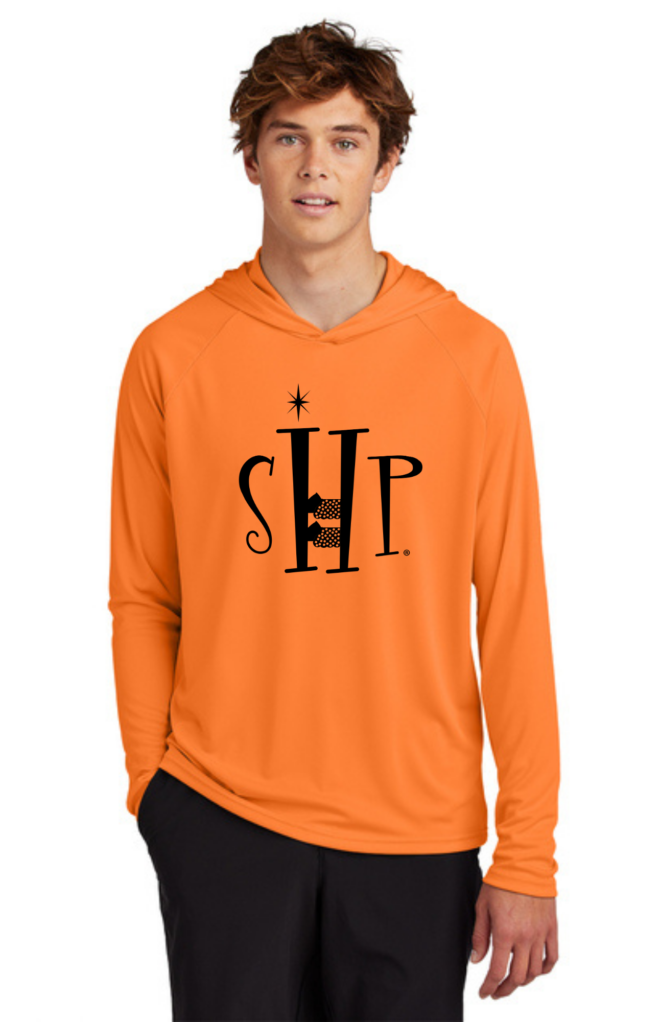 ADULT'S Hooded Performance UV Pullover (NEON ORANGE)