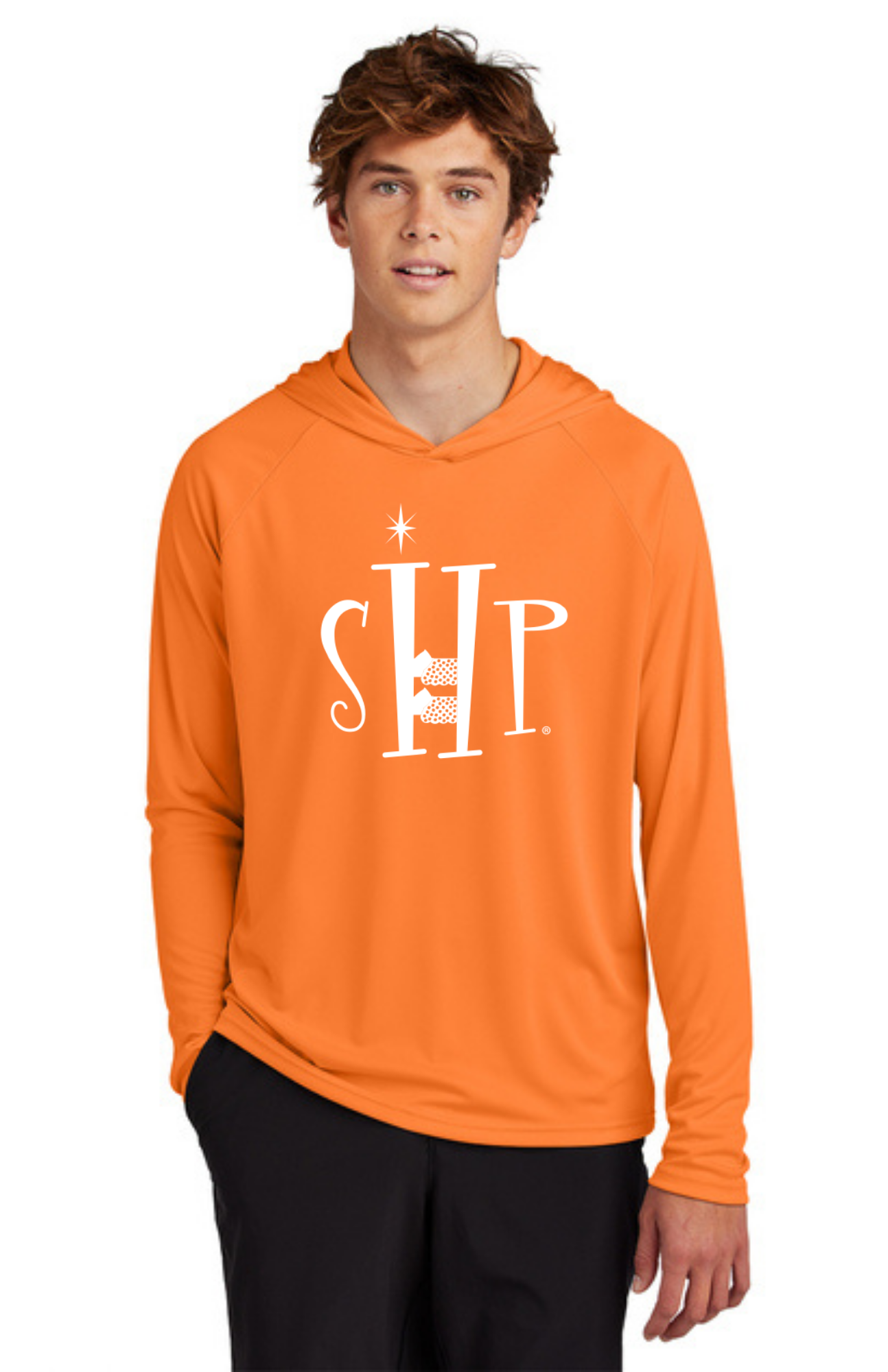 ADULT'S Hooded Performance UV Pullover (NEON ORANGE)
