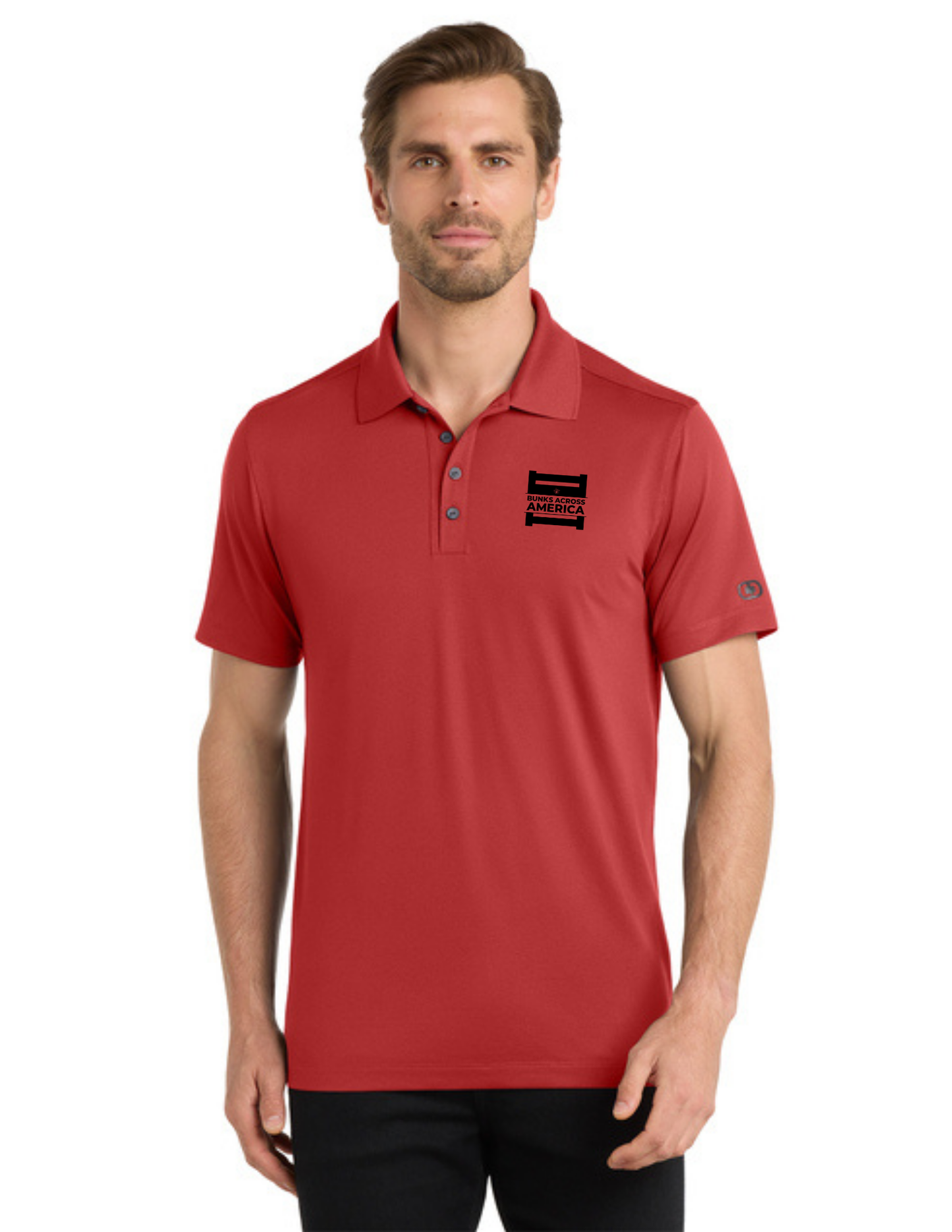 BAA 2025 - OGIO MEN'S Performance Polo w/ Embroidery - "Official BAA Logo" (RIPPED RED)