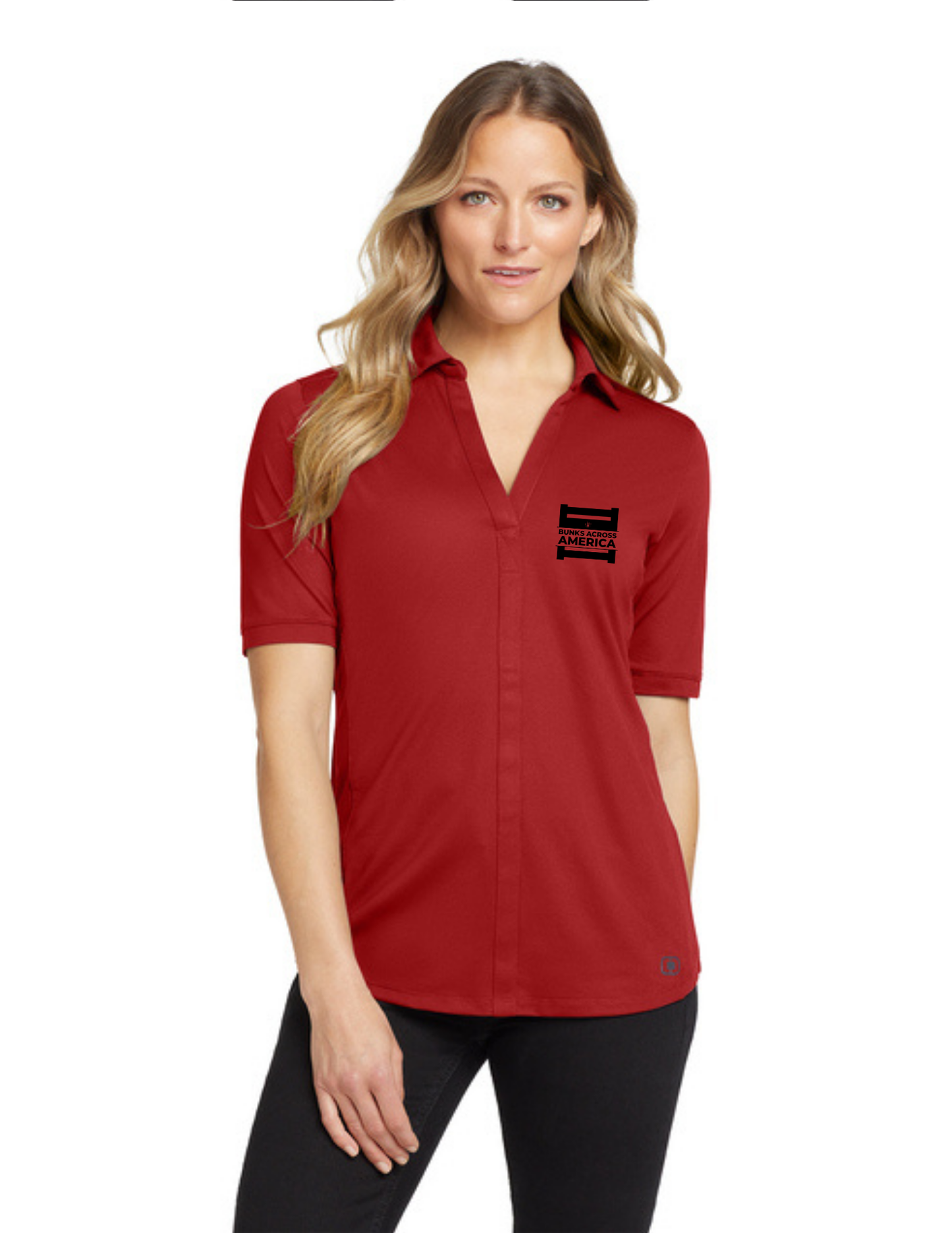 BAA 2025 - OGIO WOMEN'S Performance Polo w/ Embroidery - "Official BAA Logo" (RIPPED RED)