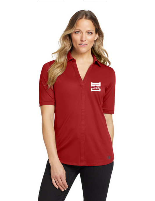 BAA 2025 - OGIO WOMEN'S Performance Polo w/ Embroidery - "Official BAA Logo" (RIPPED RED)