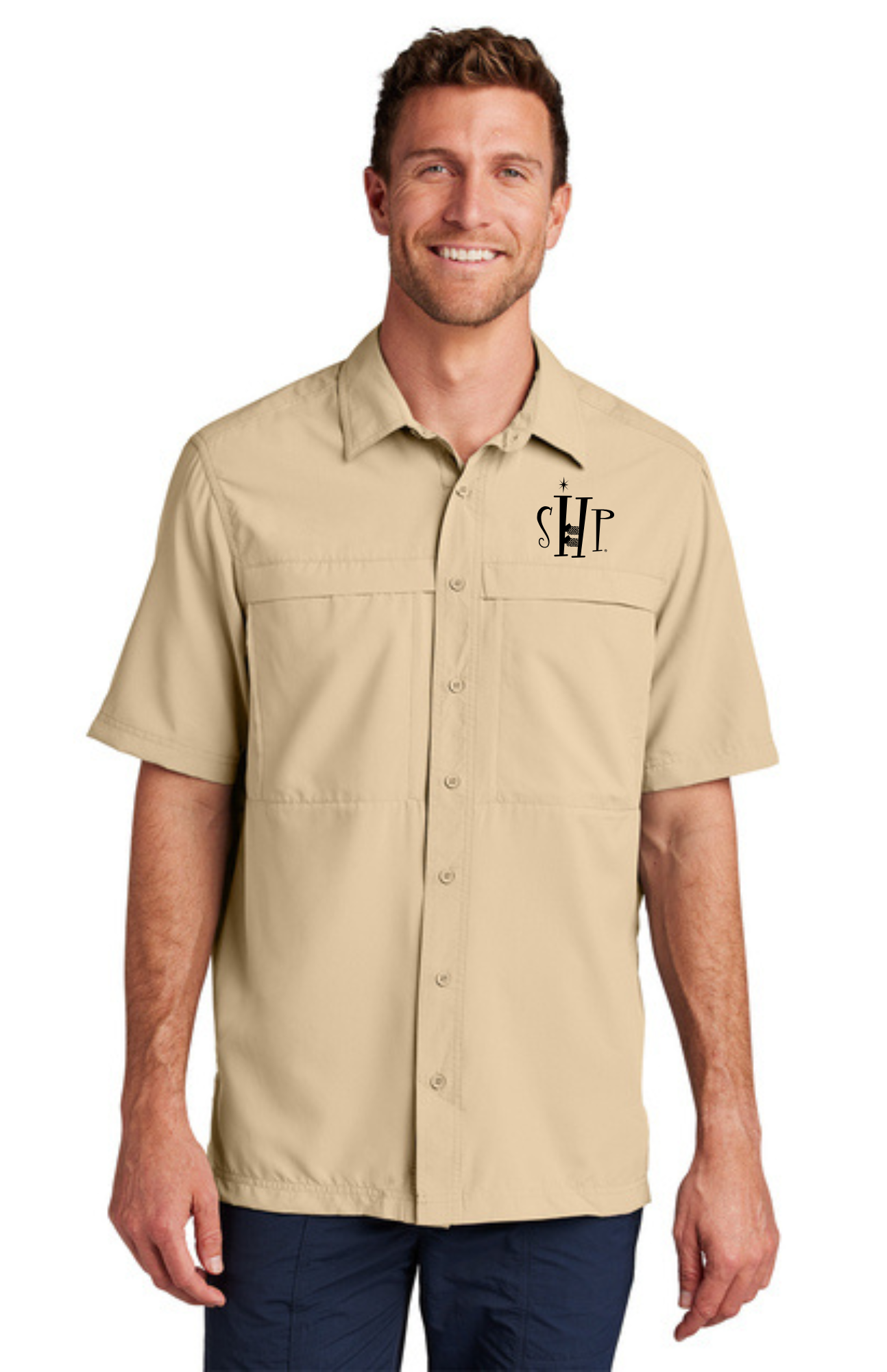 MEN'S UV Daybreak Shirt w/ Embroidery (OAT) - "SHP" LOGO