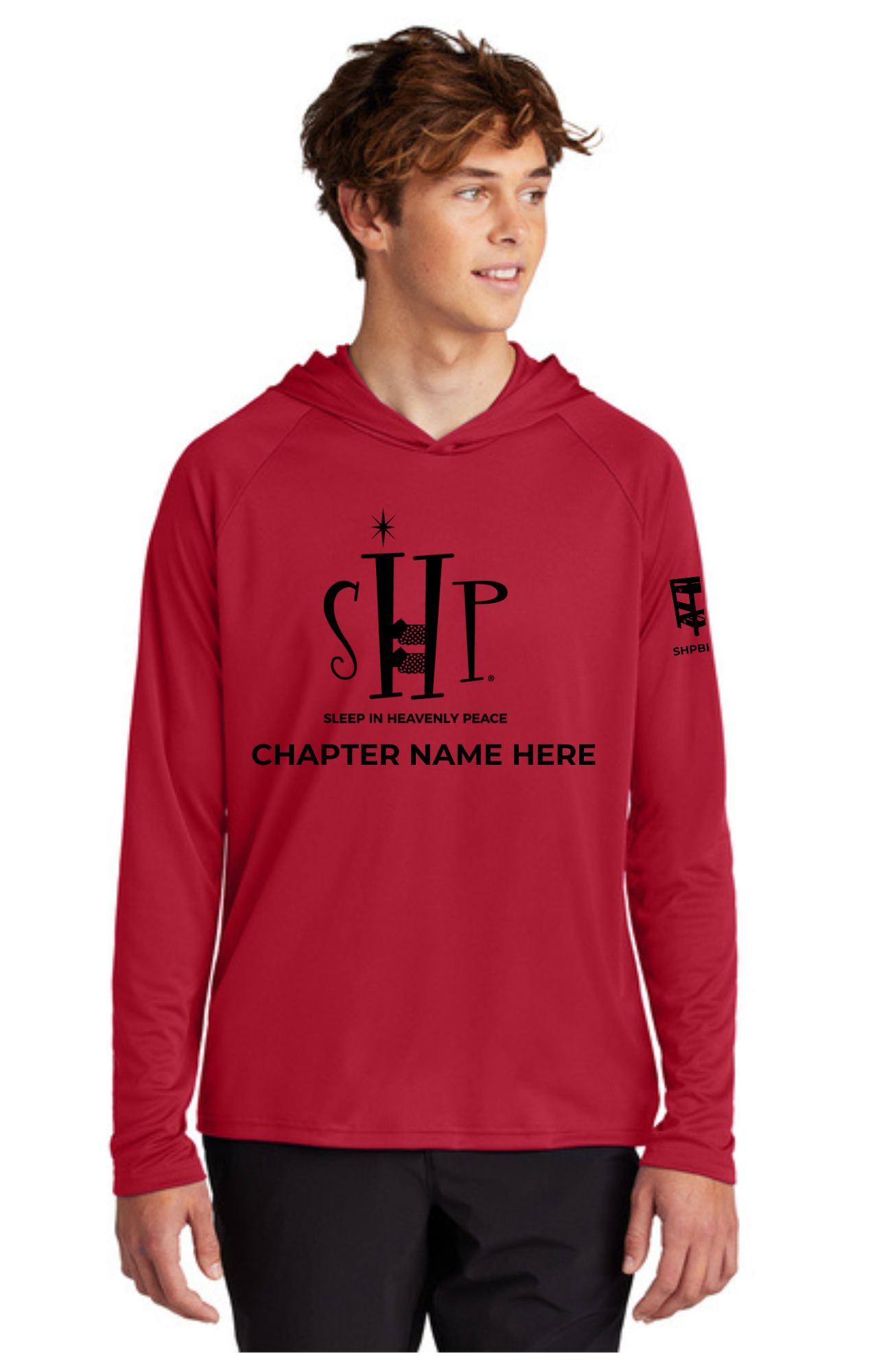 Chapter - ADULT UV Hooded Performance Pullover (RED) - "CHAPTER NAME"