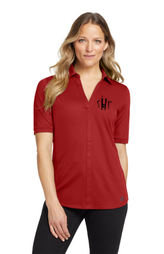 OGIO WOMEN'S Performance Polo w/ Embroidery (RIPPED RED) - "SHP" LOGO