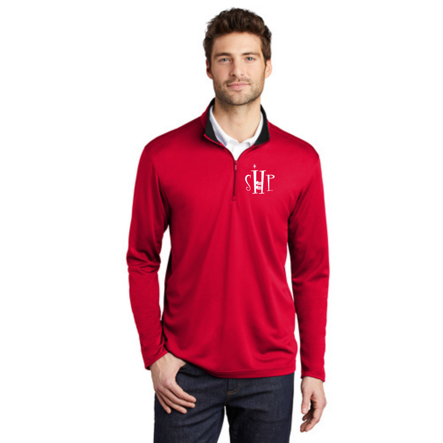 1/4 Zip Performance Long Sleeve w/ Embroidery - "SHP" LOGO