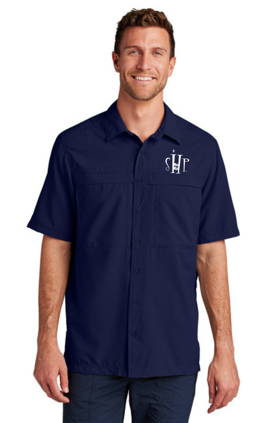 MEN'S UV Daybreak Shirt w/ Embroidery (NAVY) - "SHP" LOGO