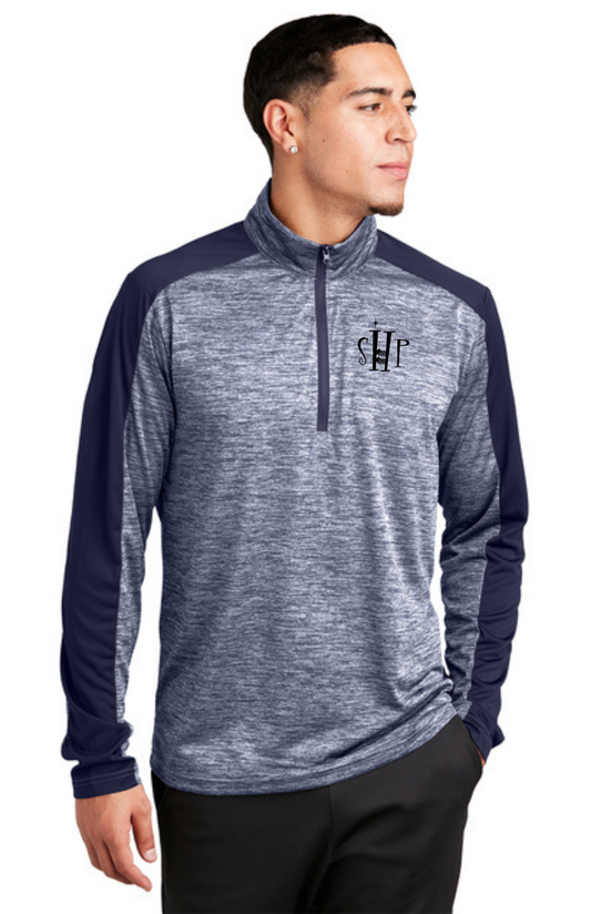 MEN'S 1/4 Zip Pullover (TRUE NAVY ELECTRIC/ TRUE NAVY) - "SHP" LOGO