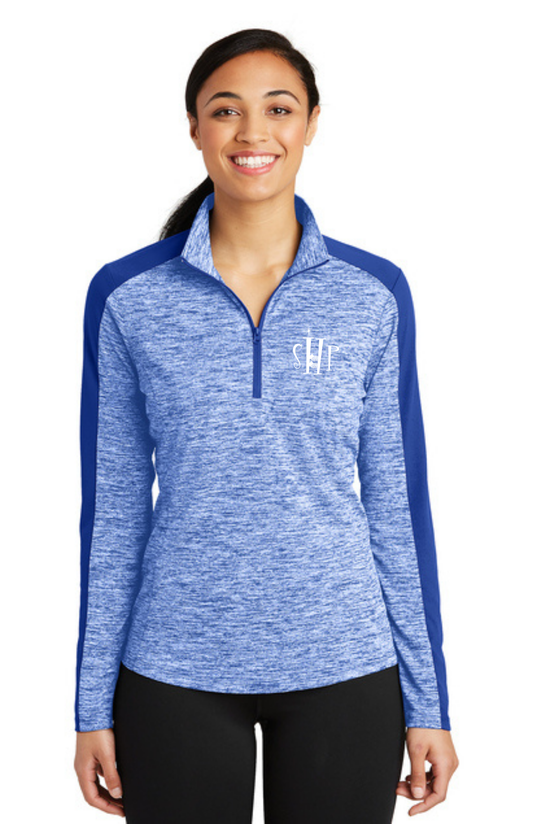 WOMEN'S  1/4 Zip Pullover (TRUE ROYAL ELECTRIC/TRUE ROYAL) - "SHP" LOGO