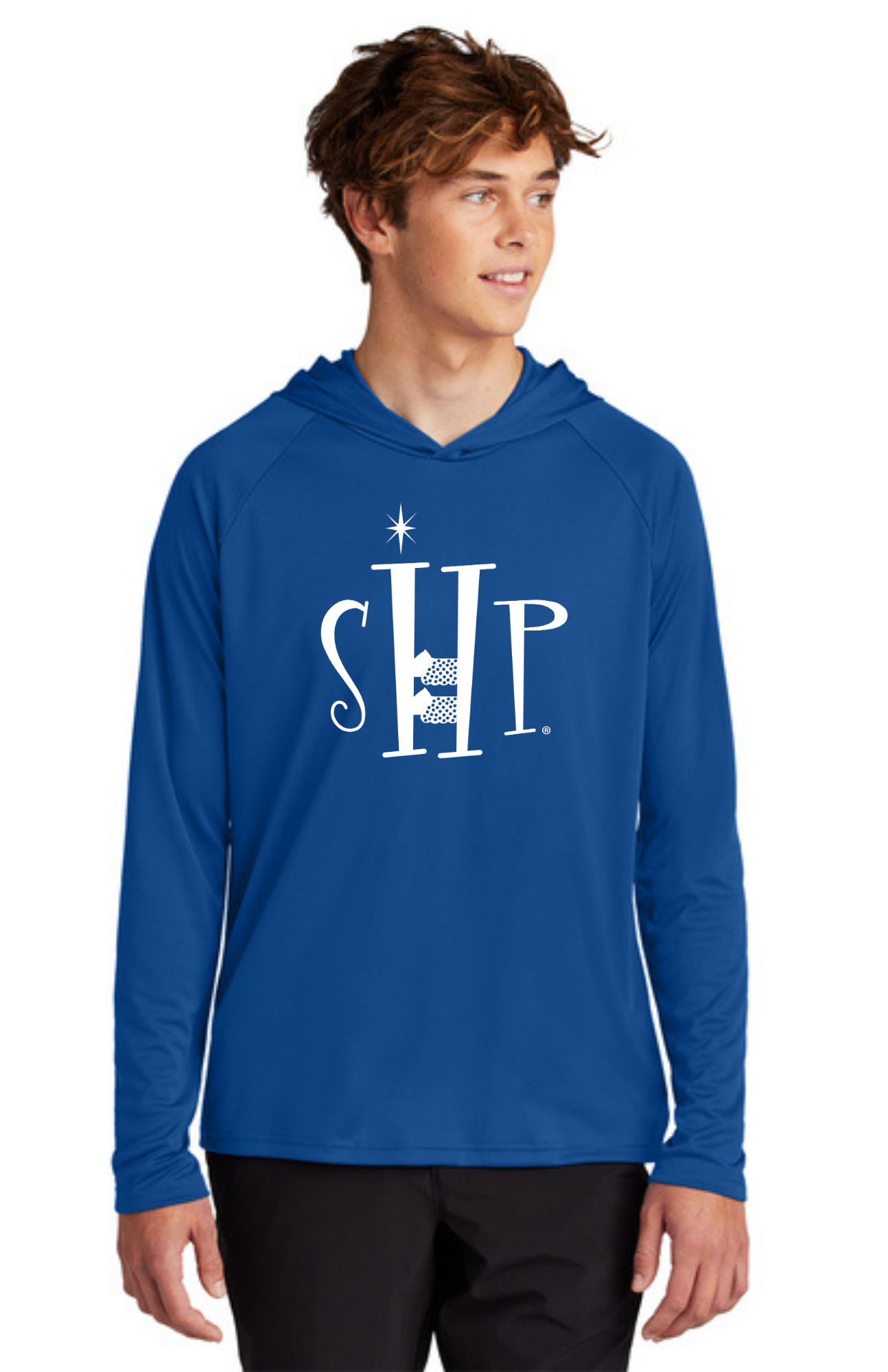 Hooded Performance UV Pullover (TRUE ROYAL) - "SHP" LOGO