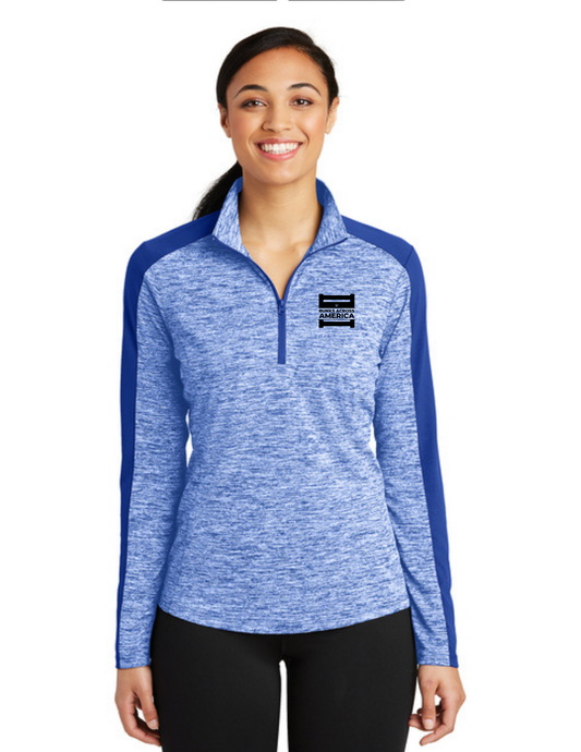 BAA 2025 - WOMEN'S 1/4 Zip Pullover - "Official BAA Logo" (TRUE ROYAL ELECTRIC/TRUE ROYAL)