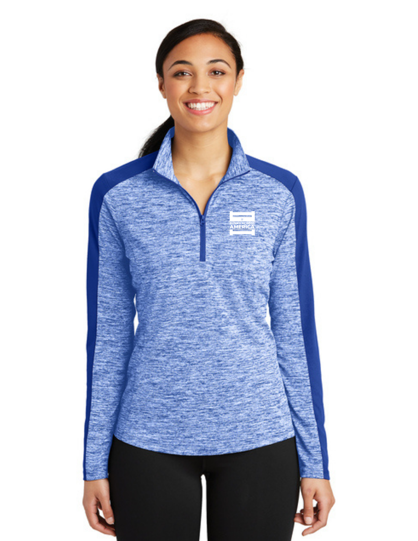 BAA 2025 - WOMEN'S 1/4 Zip Pullover - "Official BAA Logo" (TRUE ROYAL ELECTRIC/TRUE ROYAL)