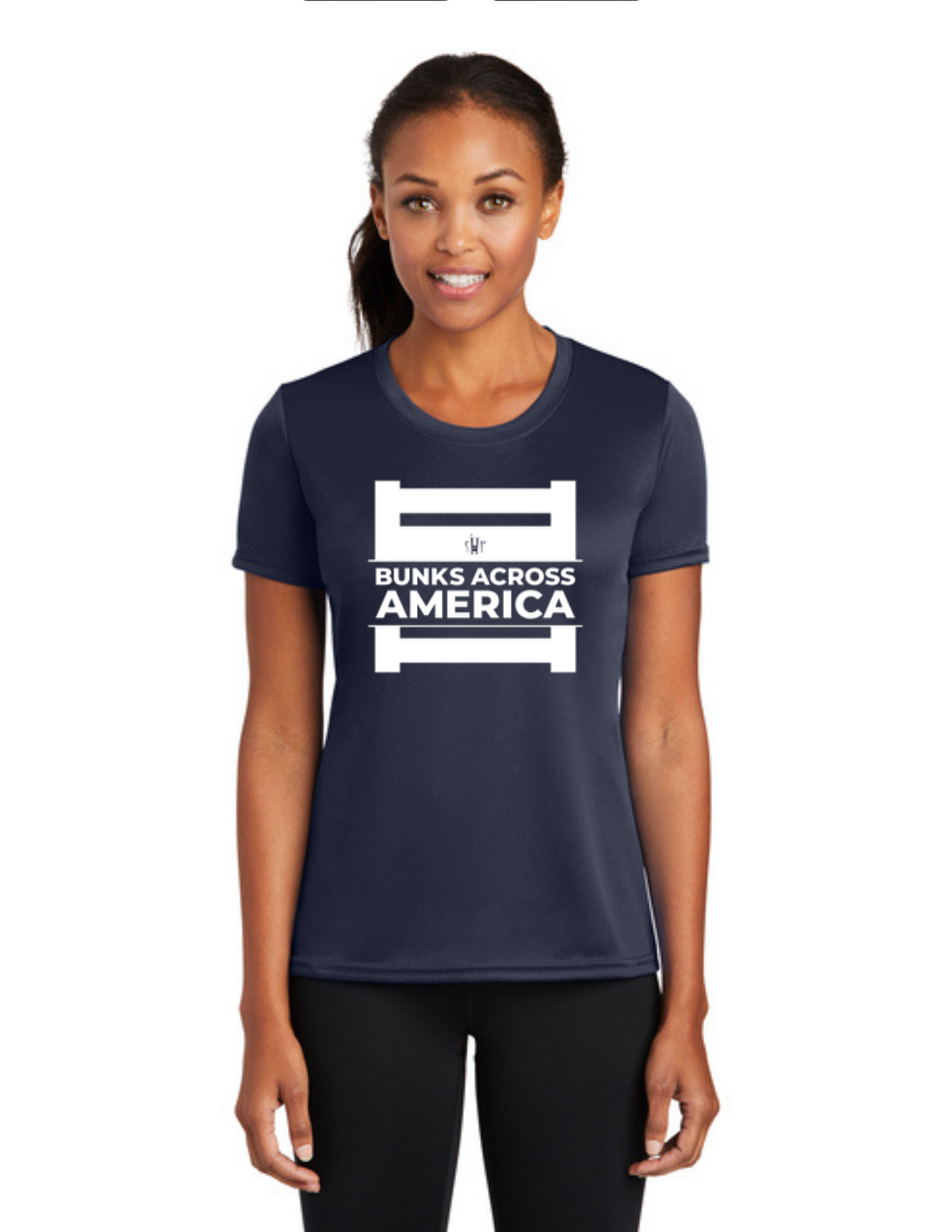 BAA 2025 - WOMEN'S Short Sleeve Performance Shirt - "Official BAA Logo" (DEEP NAVY)
