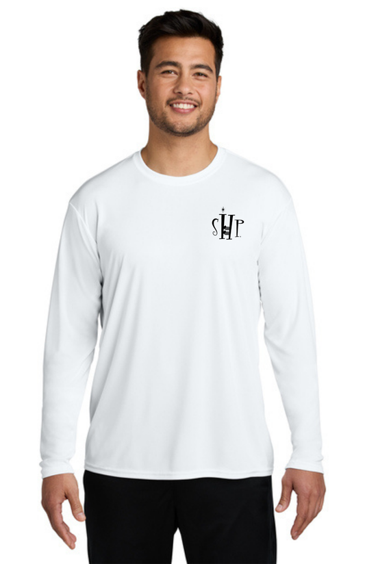 Long Sleeve Performance UV Shirt (WHITE) - "SHP" LOGO