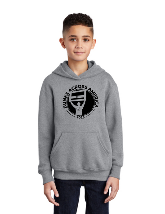 BAA 2025 - YOUTH Hoodie - "Headboard Logo" (ATHLETIC HEATHER)