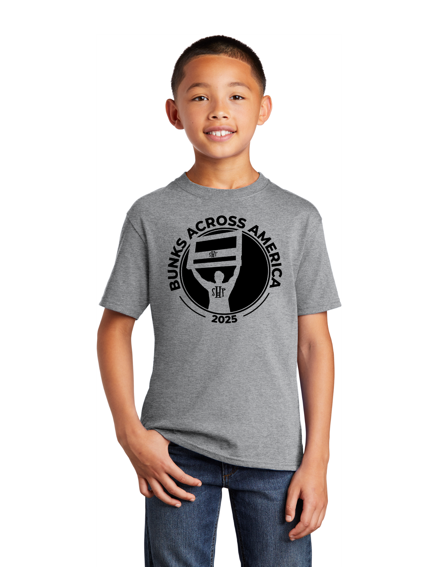 BAA 2025 - YOUTH Tee (ATHLETIC GREY) - "Headboard Logo"