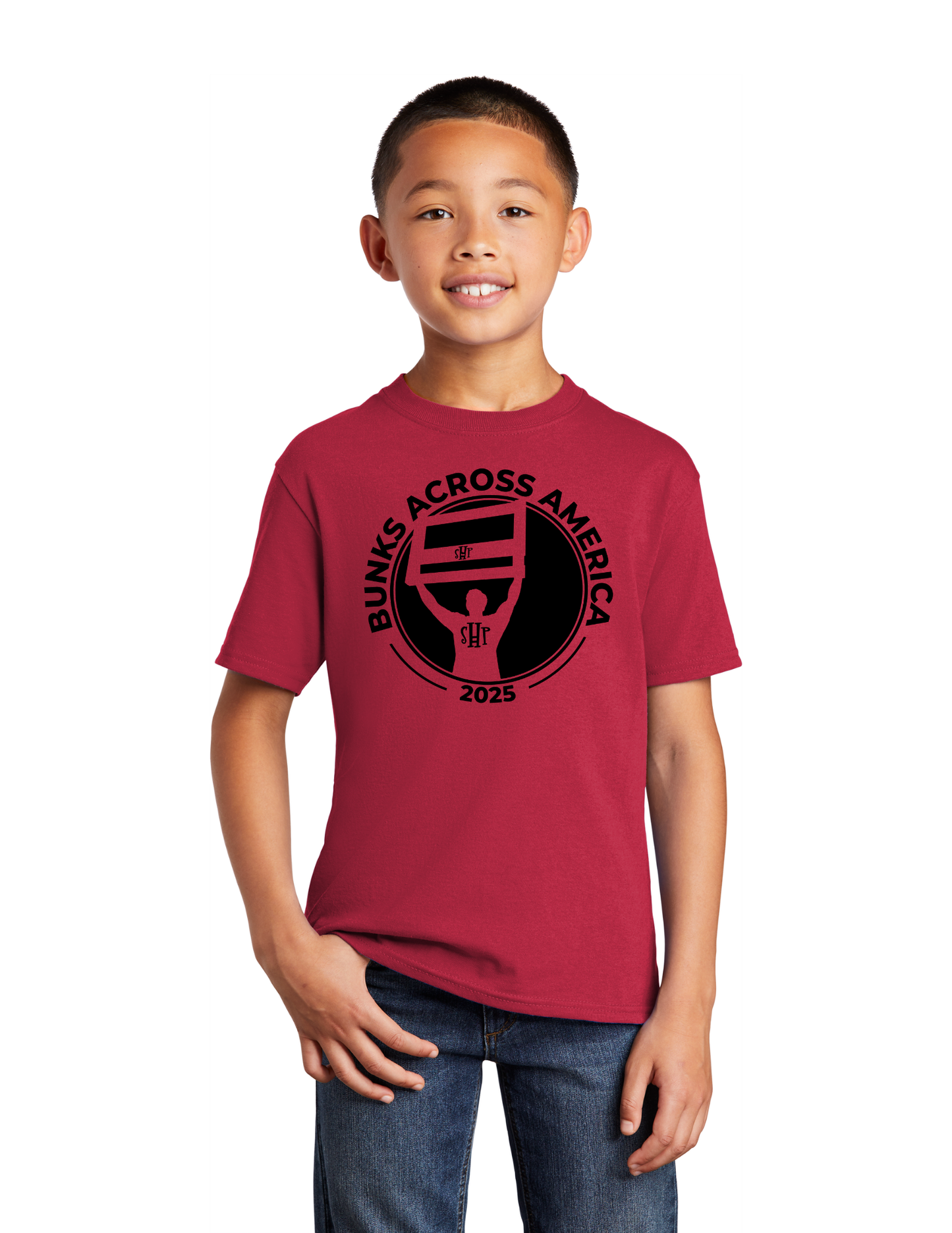 BAA 2025 - YOUTH Tee (RED) - "Headboard Logo"